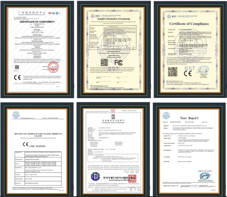 Certificados de calidad y seguridad de la afeitadora 7D Pro - CYM