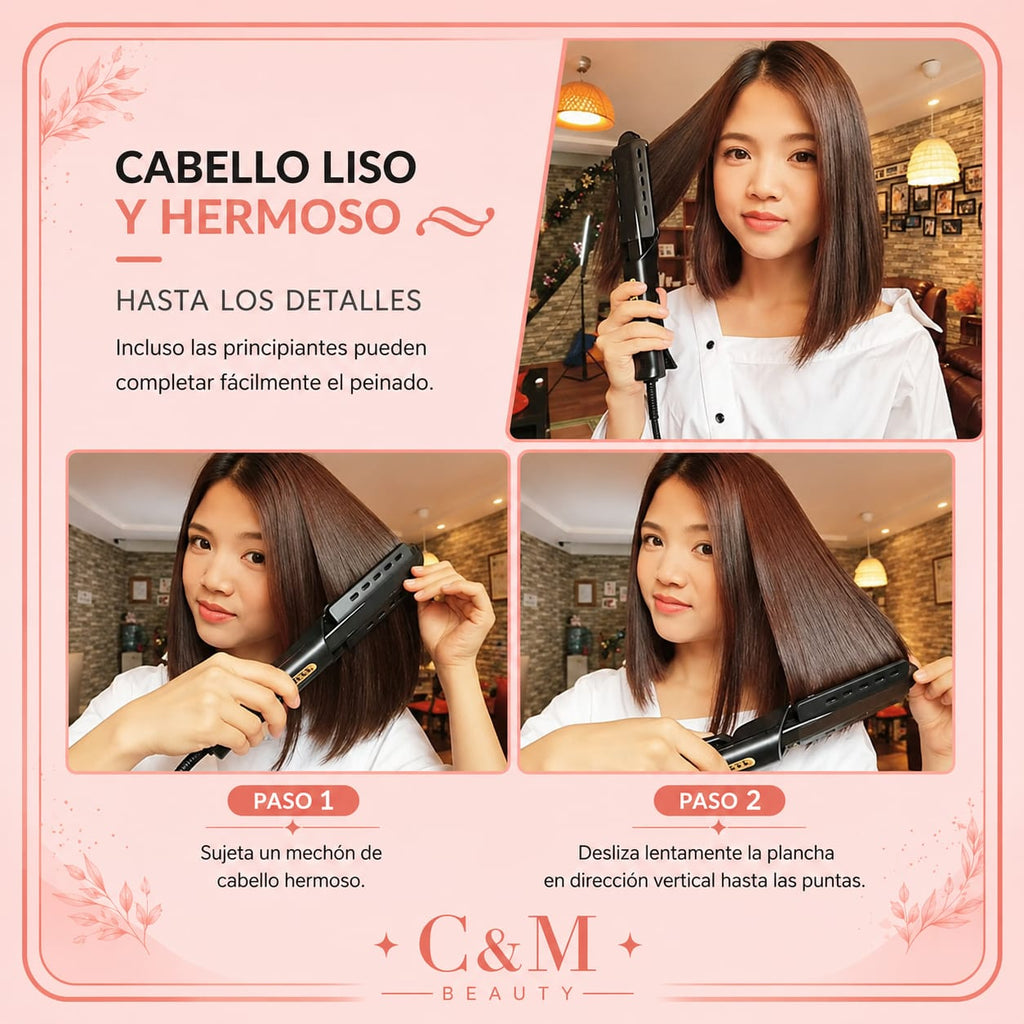 Cómo usar la plancha en 2 pasos para un cabello liso y hermoso, fácil para principiantes - CYM
