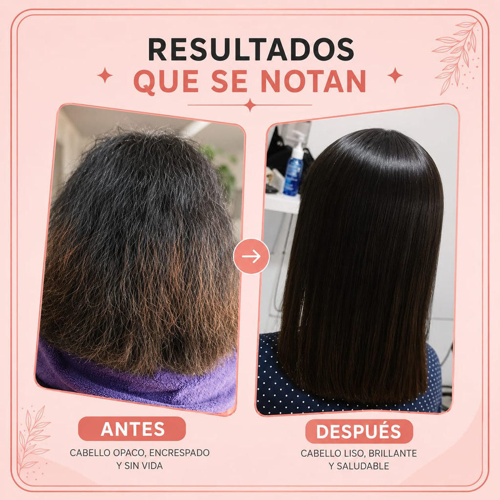 Resultados antes y después: de cabello encrespado a liso y brillante con la plancha iónica - CYM