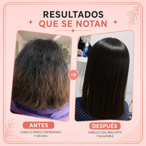 Resultados antes y después: de cabello encrespado a liso y brillante con la plancha iónica - CYM