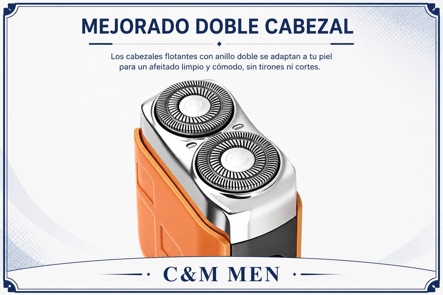 Doble cabezal flotante con anillo que se adapta a la piel para un afeitado sin cortes - CYM