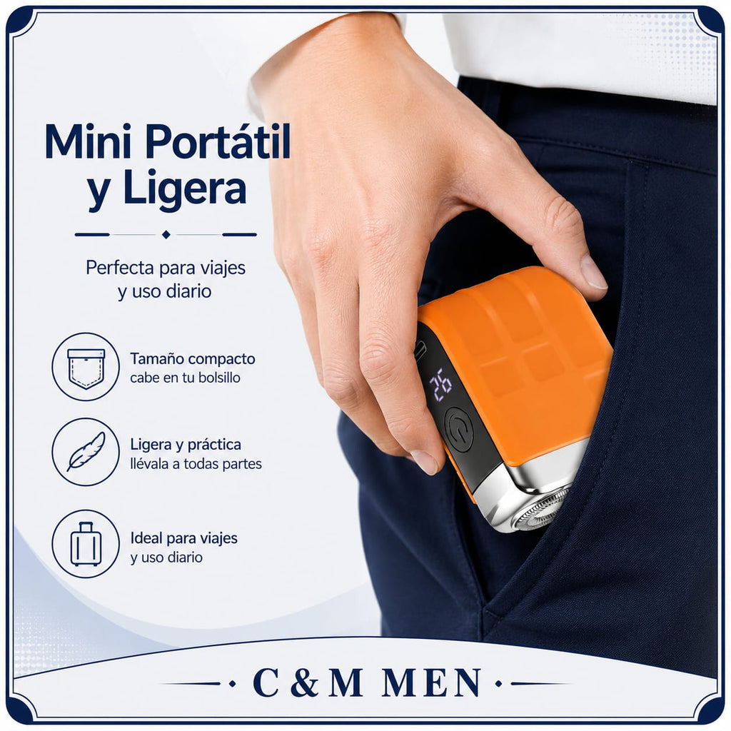 Afeitadora mini portátil y ligera que cabe en el bolsillo, ideal para viajes - CYM