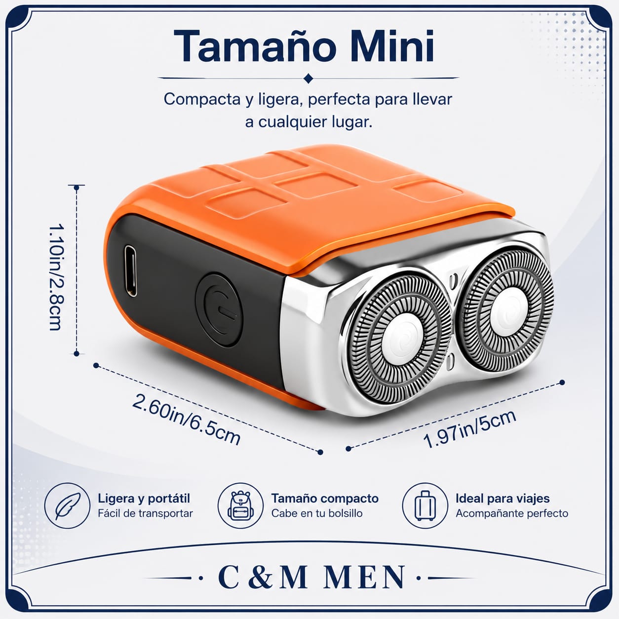 Afeitadora de tamaño mini y compacto, fácil de transportar a cualquier lugar - CYM