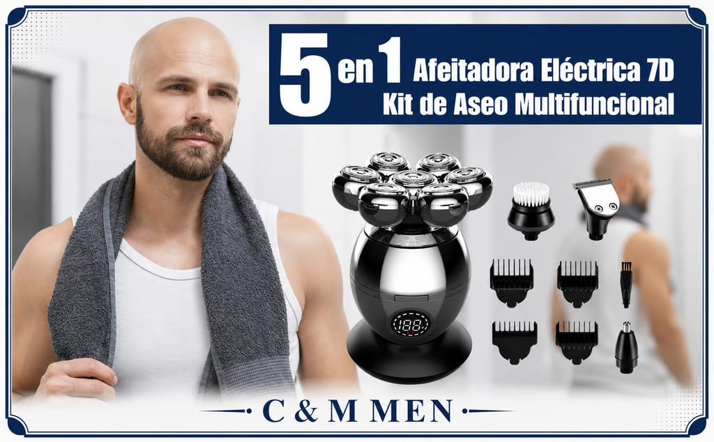 Afeitadora eléctrica 7D Pro kit multifunción para hombre - CYM