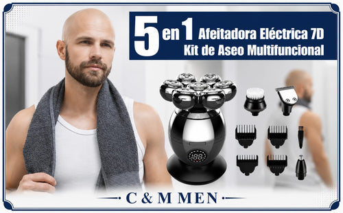 Afeitadora eléctrica 7D Pro kit multifunción para hombre - CYM